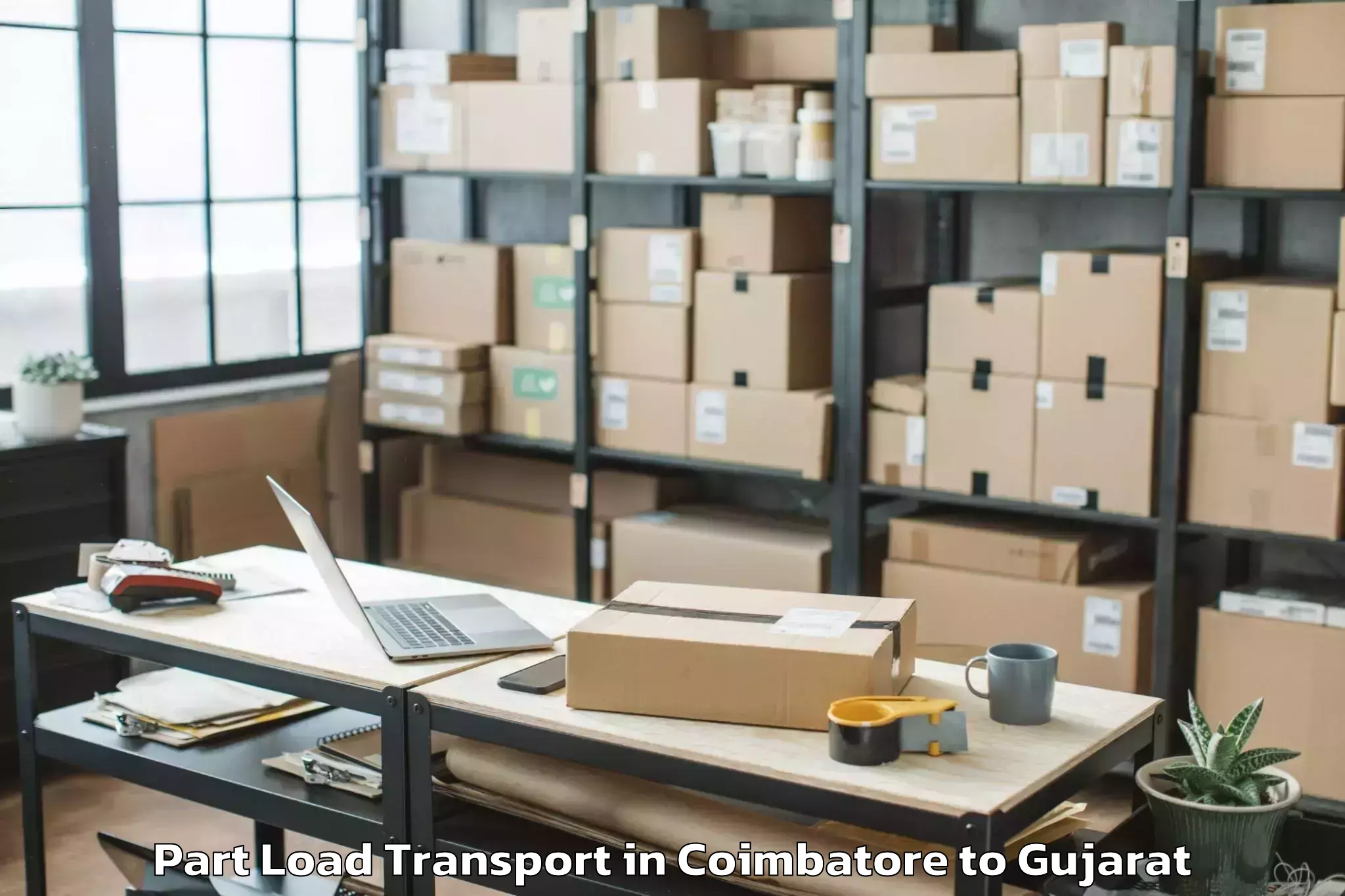 Quality Coimbatore to Vaghodia Ina Part Load Transport